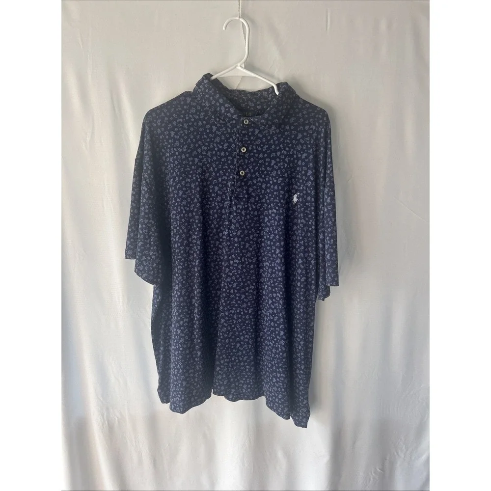 Polo Ralph Lauren Men's Navy Floral Polo Shirt  SZ 3XB USED